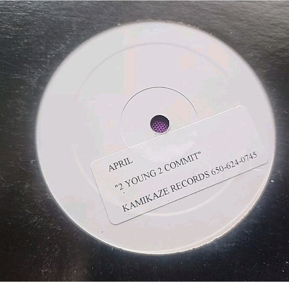 April, 2 young 2 commit, kamikaze record White Label 650-624-0745 Vinyl Record